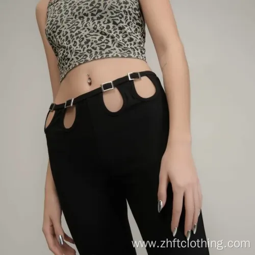 Womens Casual High Waist Flare Pants